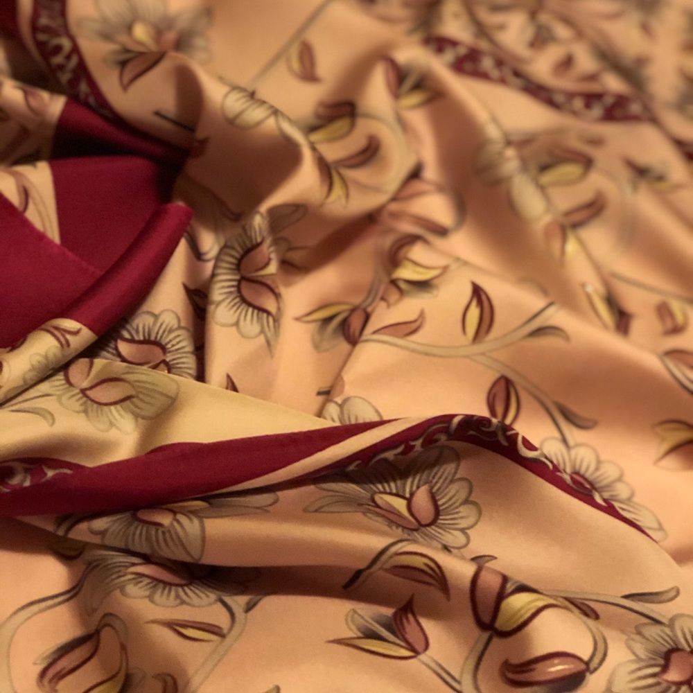 Silk Rectangular Large Scarf Hand Painted By Vakko - image 2